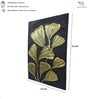 Black engineered Wood Rectangle Wall Art with 3D Gold Leaf design