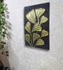 Black engineered Wood Rectangle Wall Art with 3D Gold Leaf design