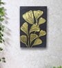 Black engineered Wood Rectangle Wall Art with 3D Gold Leaf design