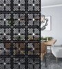 Black Engineered Wood Set of 12 Hanging Room Divider