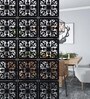Black Engineered Wood Set of 12 Hanging Room Divider