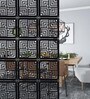 Black Engineered Wood Set Of 12 Hanging Room Divider