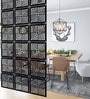 Black Engineered Wood Set Of 12 Hanging Room Divider