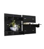 Black Engineered Wood Square Set of 2 Modular Wall Shelf