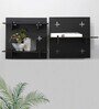 Black Engineered Wood Square Set of 2 Modular Wall Shelf