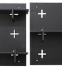 Black Engineered Wood Square Set of 2 Modular Wall Shelf