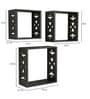 Set of 3 Engineered Wood Cube Wall Shelf in Black Colour