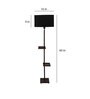 Contemporary Black Fabric Shade Shelf Floor Lamp With Wood Base