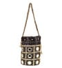 Black Fabric Embroidered Potli Bag for Women (20 cm)