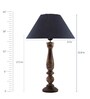 Black Fabric Floral Carved Table Lamp