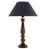 Black Fabric Floral Carved Table Lamp