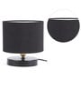Black Cotton Shade Table Lamp With Metal Base