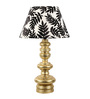 Black Fabric Shade Table Lamp with Gold Base