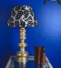 Black Fabric Shade Table Lamp with Gold Base