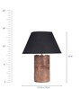 Black Fabric Shade Table Lamp with Brown Base