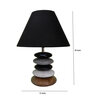 Black Fabric Shade With Multicoloured Base Table Lamp