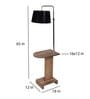 Desmond Black Fabric Shade Shelf Floor Lamp With Wood Base