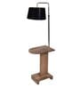 Desmond Black Fabric Shade Shelf Floor Lamp With Wood Base