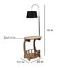 Gabrielle Black Fabric Shade Shelf Floor Lamp With Wood Base