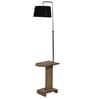 Desmond Black Fabric Shade Shelf Floor Lamp With Wood Base
