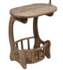 Gabrielle Black Fabric Shade Shelf Floor Lamp With Wood Base
