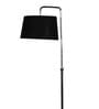 Desmond Black Fabric Shade Shelf Floor Lamp With Wood Base