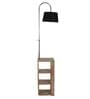 Black Fabric Shade Floor Lamp With Brown Base