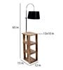 Black Fabric Shade Floor Lamp With Brown Base