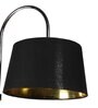 Black Fabric Shade Floor Lamp With Brown Base