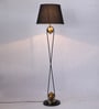 Black Fabric Shade Floor Lamp with Black Base