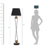 Black Fabric Shade Floor Lamp with Black Base