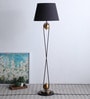 Black Fabric Shade Floor Lamp with Black Base