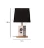 Black Fabric Shade Marble Table LED Lamp With Antique Brass Base