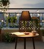 Black Fabric Shade Table Lamp, Brown Wooden Base Bedside & Desk Light for Bedroom, Living Room & Home Decor