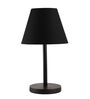 Black Fabric Shade Table Lamp, Minimalist Bedside Lamp with Metal Base for Bedroom, Living Room & Study