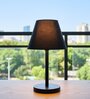 Black Fabric Shade Table Lamp, Minimalist Bedside Lamp with Metal Base for Bedroom, Living Room & Study