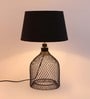 Marigot Black Fabric Shade Night Lamp With Metal Base