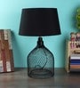 Marigot Black Fabric Shade Night Lamp With Metal Base