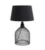 Marigot Black Fabric Shade Night Lamp With Metal Base