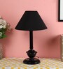 Black Fabric Shade Table Lamp with Black Base