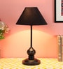 Black Fabric Shade Table Lamp With Black Base
