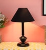 Black Fabric Shade Table Lamp with Black Base