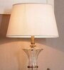 Black Fabric Shade Table Lamp with Brass Base