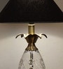 Black Fabric Shade Table Lamp with Brown Base