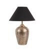 Matera Black Fabric Shade Night Lamp With Teracotta Base