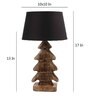 Flemish Black Fabric Shade Table Lamp With Mango wood Base