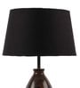 Black Fabric Shade Table Lamp With Brown Base