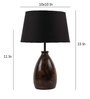 Black Fabric Shade Table Lamp With Brown Base