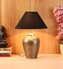 Matera Black Fabric Shade Night Lamp With Teracotta Base