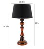 Black Fabric Shade Table Lamp With Brown Base